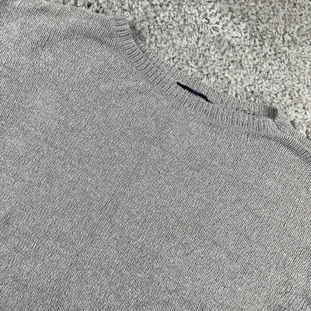 Ellen Tracy Cable Knit Top Womens Size Medium Gray Oversized Crewneck 3/4 Sleeve